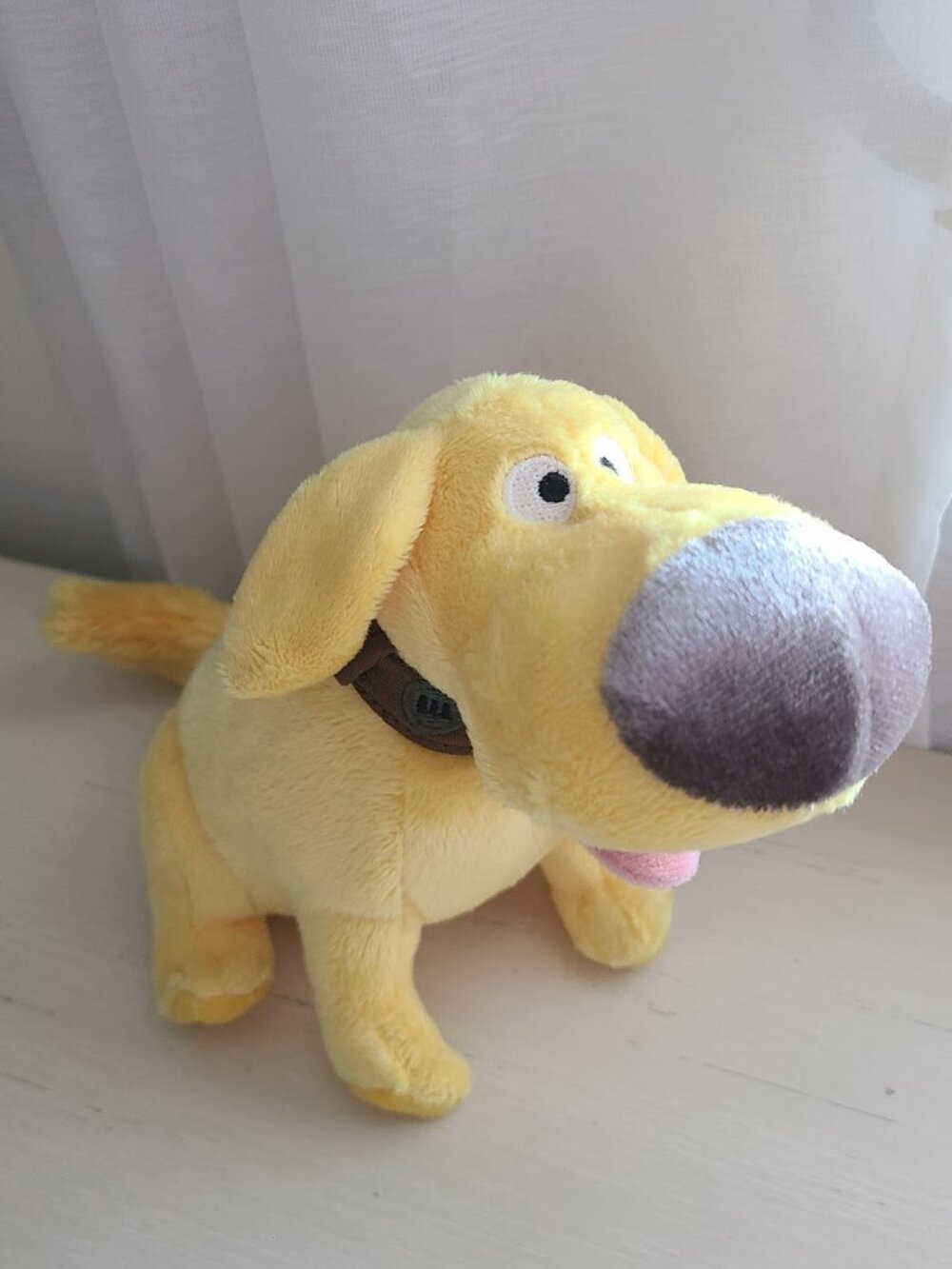 Disney Pixar Up Dug Yellow Plush Dog With Collar & Tongue Out 8" Small - Picture 2 of 8